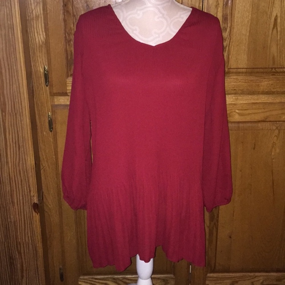 Cato Red Pleated Blouse 18/20